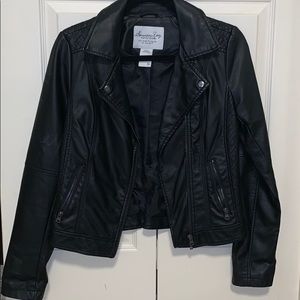 Black faux leather jacket